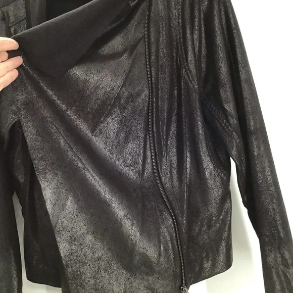 Gibson Latimer Women’s Faux Suede Casual Zip Moto Style Jacket W/Sheen Size M - Picture 5 of 9